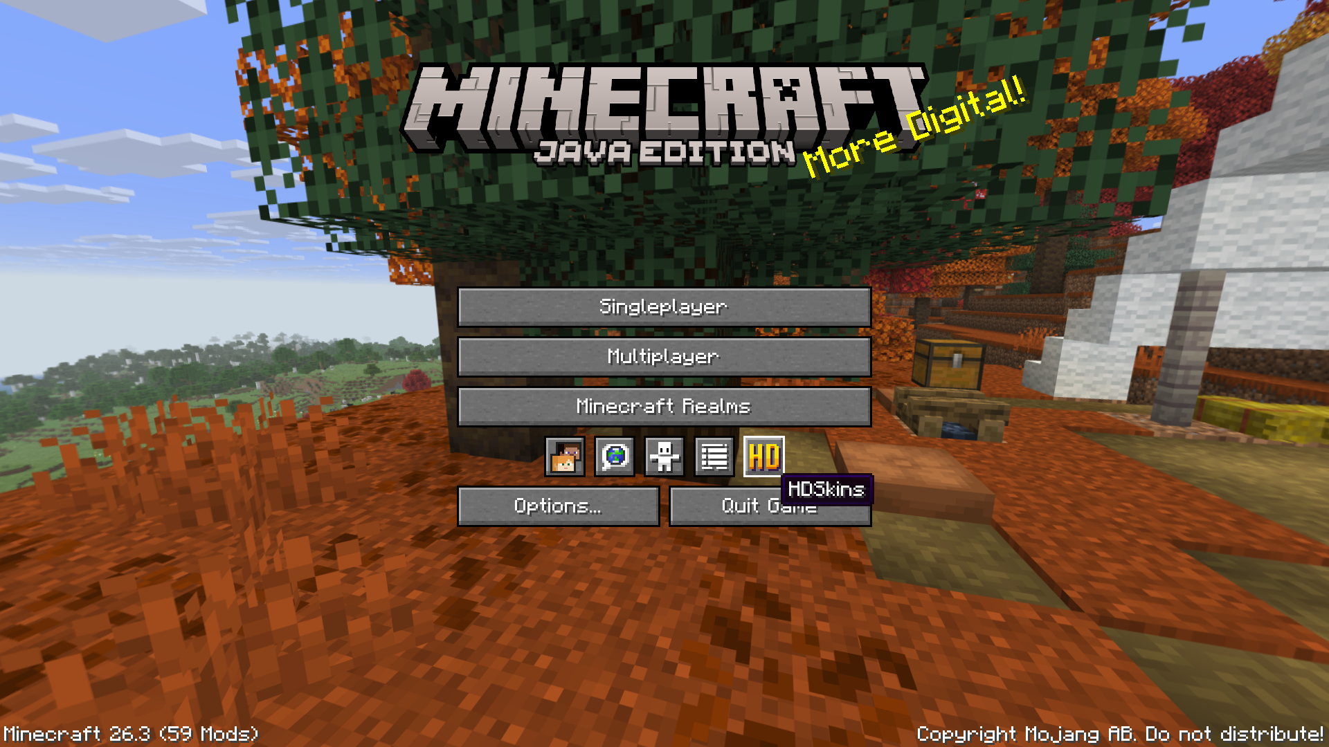 The HD icon in the title screen