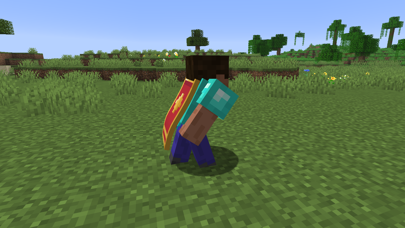Sneaking with a chestplate, the cape stays outside the armor