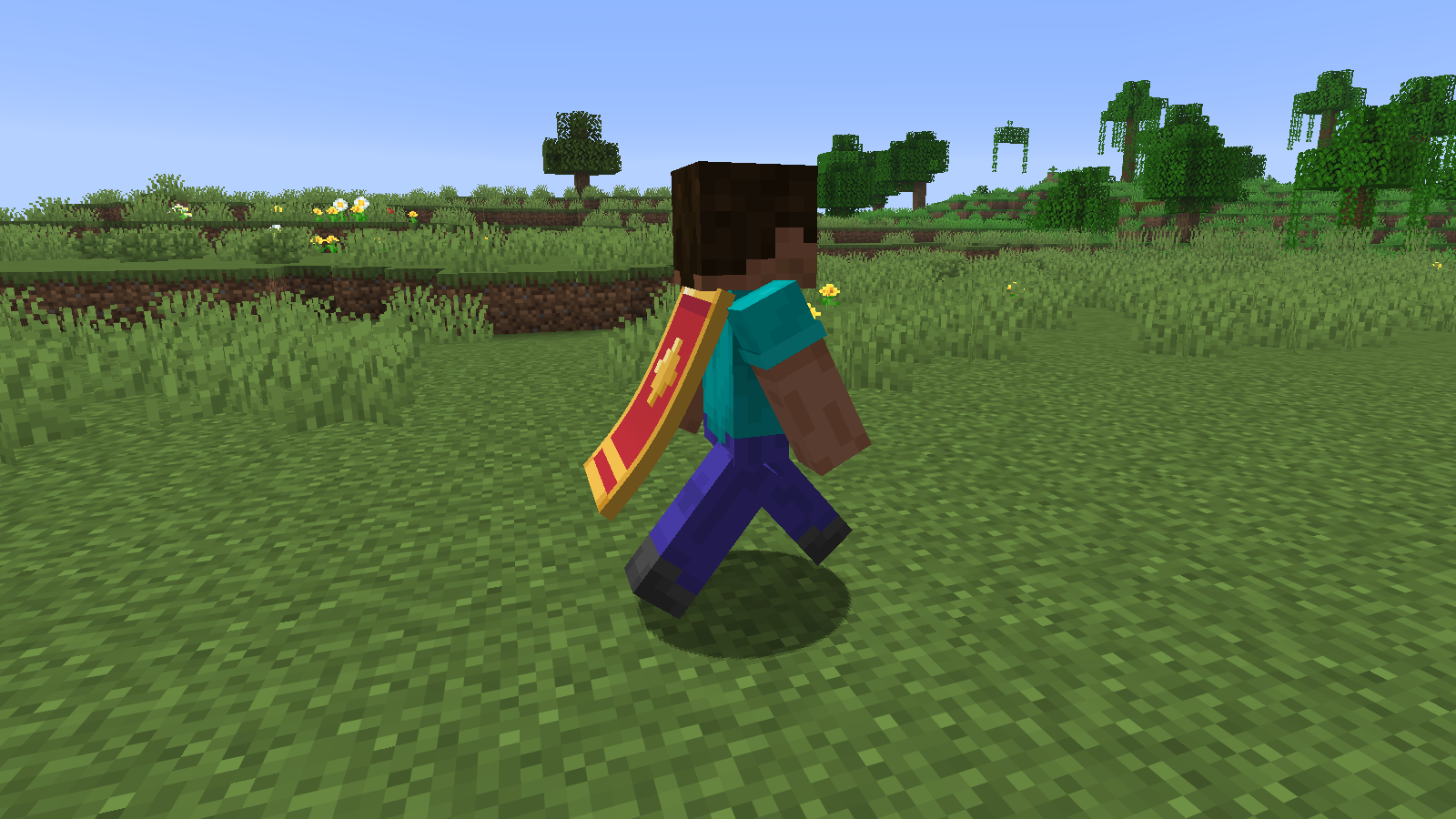 Walking with a cape, seen from the side